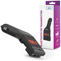 Setty TF-0030 Bluetooth fm-transmitter/szivargyújtó töltő - usb + microsd kártyaolvasó + mp3/wma -  bluetooth fm transmitter - fekete kép