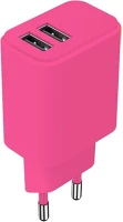 Setty TF5907457763593 Lsim-aa-126 - 2xusb hotpink hálózati töltő fej, 2,4a kép