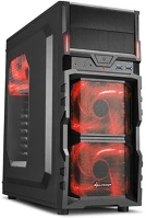 Sharkoon 4044951017492 Számítógépház - vg5-w (fekete; vörös belső; atx,matx; alsó táp; 1x120mm v.; 2xusb3.0, i/o) kép