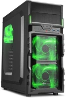 Sharkoon 4044951017508 Számítógépház - vg5-w (fekete; zöld belső; atx,matx; alsó táp; 1x120mm v.; 2xusb3.0, i/o) kép