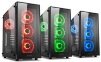 Sharkoon 2XUSB3.0 számítógépház -  tg5 rgb (üveg oldal; alsó táp; atx; 4x120mm rgb led; led strip; ; aura; mls; fusion) kép