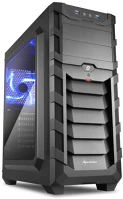 Sharkoon 4044951021284 Számítógépház - sgc1 window blue (fekete; alsó táp; atx,matx; mitx; 2xusb3.0; i/o; 2x120mm ventillátor) kép