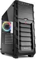 Sharkoon 4044951026586 Számítógépház - sgc1 window rgb (fekete; alsó táp; atx,matx; mitx; 2xusb3.0; i/o; 2x120mm rgb ventillátor) kép