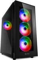 Sharkoon 4044951029105 sharkoon számítógépház - tg5 pro rgb (fekete; fekete belső; alsó táp kép