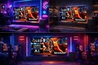 Sharp 55HR7265E 139CM-ES 4K UHD 55hr7265e 139cm-es 4k uhd 144hz qled google tv + cp-aws0101 aquos mélynyomó kép