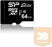 Silicon power computer & communicat SP064GBSTXBU1V10SP Silicon power memory card micro sdxc 64gb class 10 elite uhs-1 +adapter kép