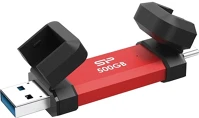Silicon power DS72 Ds72 500gb usb-a/c 3.2 gen2 nvme m.2 2280 külső ssd piros kép