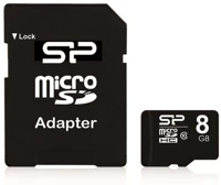 Silicon power SP008GBSTH010V10SP Card micro sdhc  8gb 1 adapter cl10 kép