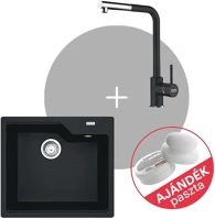 Sirius FR1301193 Franke urban 2.0 ubg 610-50 gránit mosogató +  l doccia csap fekete szett kép