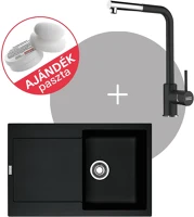 Sirius FR1301195 Franke maris mrg 611 gránit mosogató +  l doccia csap fekete szett kép