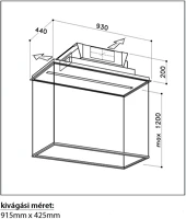 Sirius SLT-978 EM TW Mennyezetbe építhető páraelszívó kép