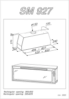 Sirius SM-927 52 CM FEHÉR Kürtőbe építhető páraelszívó kép