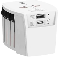 Skross 250V/2.5A Muv utazó töltő usb+type-c aljzat 250v/2.5a, földelt, fehér kép