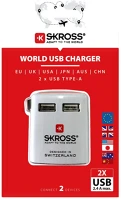 Skross EU,UK,US,AU,CH,JP World usb töltő, utazó, 2xusb-a (eu,uk,us,au,ch,jp) kép