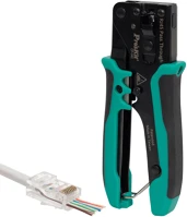 Sma CP-342 UTP-RJ45-8P8C gyorskrimpelő fogó, nyitott végű dugókhoz, biztonsági kép