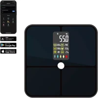 Smart ABS0002S BS2S TESTMÉRLEG, 180 KG-IG funkciók, profilok, bmi index elemzés, színes kijelző kép