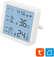 Smart HSTHC hő- és páratartalom mérő, óra, nagy lcd kijelző kép