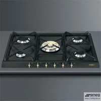 Smeg SRV876AOGH Col, 70, 5 zónás, fekete, gázfőzőlap kép