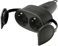 Somogyi NGA 02 Somogyi NGA 02 Földelt dupla aljzat egyenes kábelvezetéssel - Fekete kép