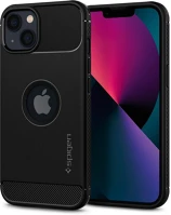 Spigen 107292 Apple iphone 13 mini, szilikon tok,  rugged armor, karbon minta, fekete kép