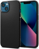 Spigen 107296 Apple iphone 13 mini, szilikon tok,  liquid air, háromszög minta, fekete kép