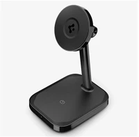 Spigen ACH08937 Arcfield asztali töltőállvány 2in1 15w, qi2, fekete kép