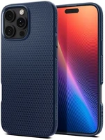 Spigen ACS07989 Iphone 16 pro max 5g  liquid air szilikon telefonvédő ütésállóság, rombusz, sötétkék kép