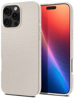 Spigen ACS08120 Iphone 16 pro 5g  liquid air szilikon telefonvédő ütésállóság, rombusz, bézs kép