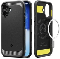 Spigen ACS09975 rugged armor szilikon telefonvédő ütésállóság, magsafe, fekete kép