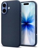 Spigen ACS10370 Apple iphone 17, szilikon tok,  liquid air, háromszög minta, sötétkék kép