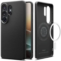 Spigen ACS10674 liquid air szilikon telefonvédő ütésállóság, magsafe, fekete kép