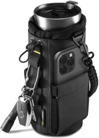 Spigen AFA09382 Tumbler holder bag lf500, termosz, kulacs tartó táska, mágneses, fekete kép