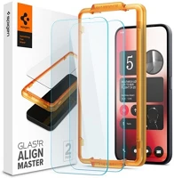 Spigen AGL07681 2db nothing phone (2a) 2.5d 9h átlátszó üveg kijelzővédő kép