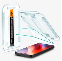 Spigen AGL07928 ez fit hd képernyővédő üveg 2db 2.5d, 9h + segédkeret, átlátszó kép