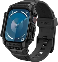 Spigen FD8809971234375 Apple watch 10 (42 mm) okosóra szíj+tok - spigen rugged armor - fekete kép