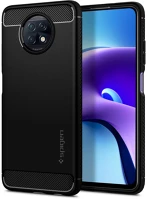 Spigen RS107996 Xiaomi redmi note 9t 5g, szilikon tok,  rugged armor, karbon minta, fekete kép