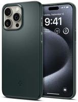 Spigen RS148696 Apple iphone 15 pro max, műanyag hátlap védőtok,  thin fit, sötétzöld kép