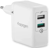 Spigen S22078 Hálózati töltő adapter, 30w, 2 x usb aljzat, gyorstöltés, qc 3.0 kép