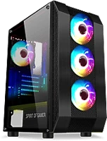 Spirit of gamer 8003RA Rogue 6 ablakos számítógépház, rgb, fekete (8003ra) kép
