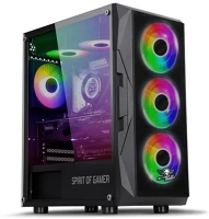 Spirit of gamer 8303RA számítógépház - rogue vii rgb (fekete, ablakos, 6x12cm ventilátor kép