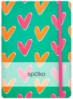 Spoko 01.08170 Jegyzetfüzet vonalas  a/5 96 lapos gumis keményfedeles kicsi szív kép