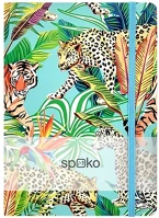 Spoko 01.08177 Jegyzetfüzet vonalas  a/5 96 lapos gumis keményfedeles gepárd kép