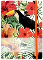 Spoko 01.08178 Jegyzetfüzet vonalas  a/5 96 lapos gumis keményfedeles tukán kép