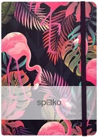 Spoko 01.08179 Jegyzetfüzet vonalas  a/5 96 lapos gumis keményfedeles flamingó kép