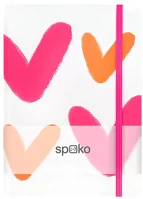 Spoko S081510103 Jegyzetfüzet  a/5 96 lapos gumis keményfedelű vonalas nagy szív kép