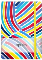 Spoko S081510503 Jegyzetfüzet  a/5 96 lapos gumis keményfedelű vonalas kék ecset kép