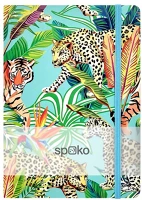 Spoko S081510903 Jegyzetfüzet  a/5 96 lapos gumis keményfedelű vonalas gepárd kép