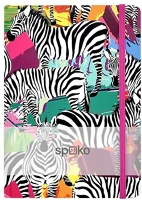 Spoko S081511003 Jegyzetfüzet  a/5 96 lapos gumis keményfedelű vonalas zebra kép