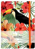 Spoko S081511103 Jegyzetfüzet  a/5 96 lapos gumis keményfedelű vonalas tukán kép
