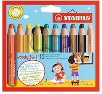 Stabilo 07.00852 Színes ceruza  woody 3in1 hengeres vastag 10 darabos kép